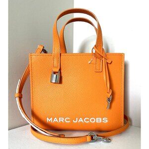 New Marc Jacobs Mini Grind Leather Tote Tangerine